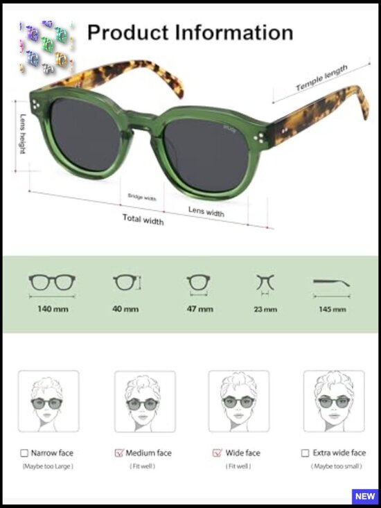 Retro Round Polarized Sunglasses UV Protection Vintage Acetate Frame Unisex main image 5